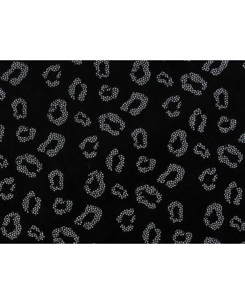 Spandex Stretch Velour, Leopard, Silver