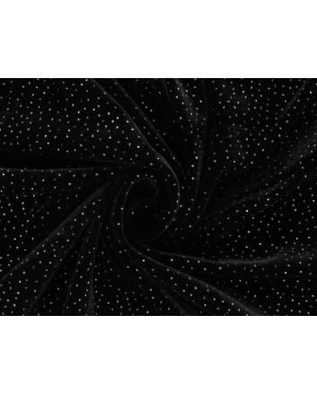 Spandex Stretch Velour, Spot, Silver