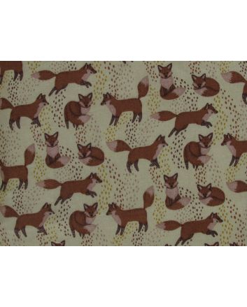 Spotty Foxes Flat Double Gauze, Sand