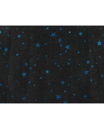 Star Light Foil Denim Print, Black