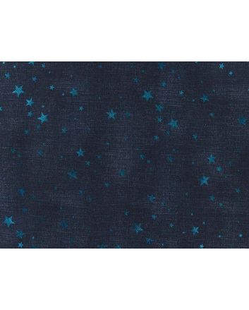 Star Light Foil Denim Print, Navy