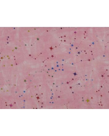 Starry Night Embossed Printed Chambray, Pink