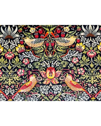 Strawberry Thief Printed Velvet, Ebony