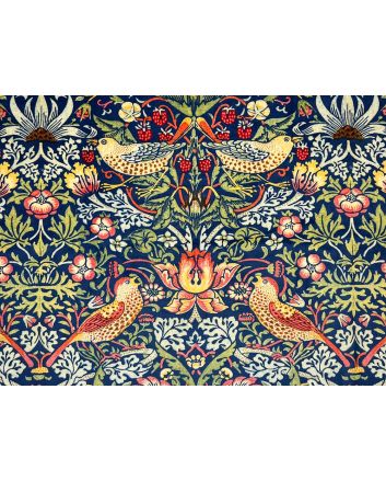 Strawberry Thief Printed Velvet, Navy