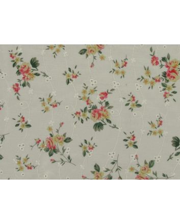 Summer Time Bouquets Printed Embroidered Anglaise, Cream