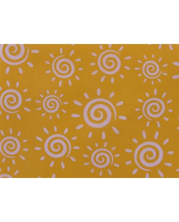 Swirly Suns Polycotton Print, Yellow