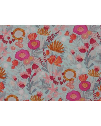 Taranto Floral Cotton Lawn Print, Sky
