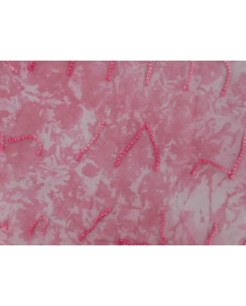 Tassle Border Tye Dye Tulle, Rosy Blaze