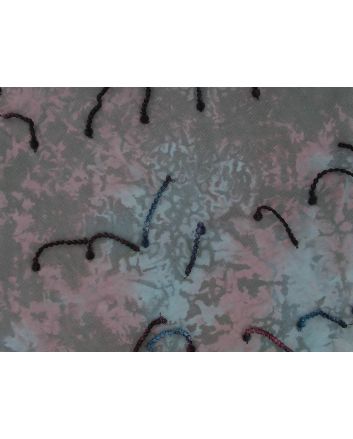 Tassle Border Tye Dye Tulle, Violet Blue Blaze