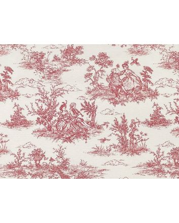 Toile de Jouy Cotton Rich Panama Canvas, Red