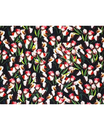 Tulip Bunches Printed Linen Blend