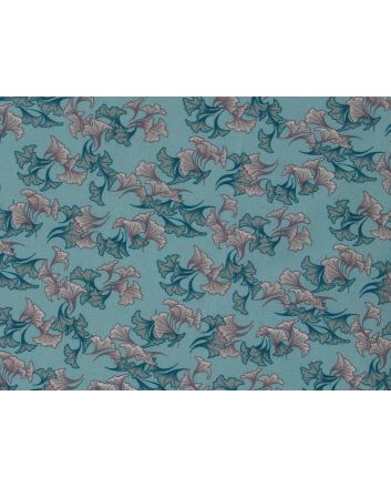 Tulip Petals Viscose Poplin Print, Blue