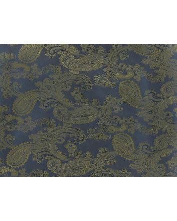 Two Tone Jacquard Paisley Lining, Blue and Gold