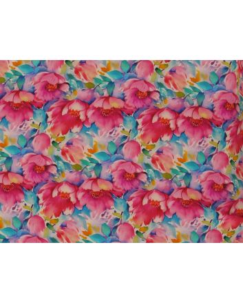 Watercolour Blossom Viscose Print
