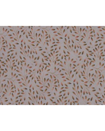 Watercolour Leaves Cotton Jersey, Taupe Pink
