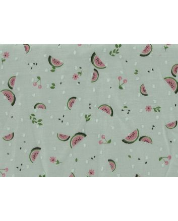 Watermelon Dobby Lawn Print, Mint 