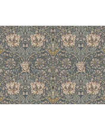 William Morris Honeysuckle Cotton Panama, Steel