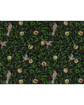 William Pomegranates Cotton Print, Black