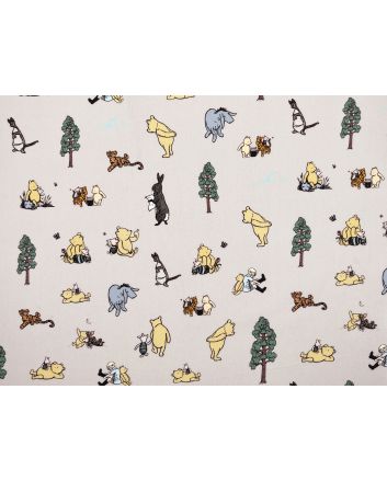 Winnie The Pooh Friends Cotton Percale Print, Taupe