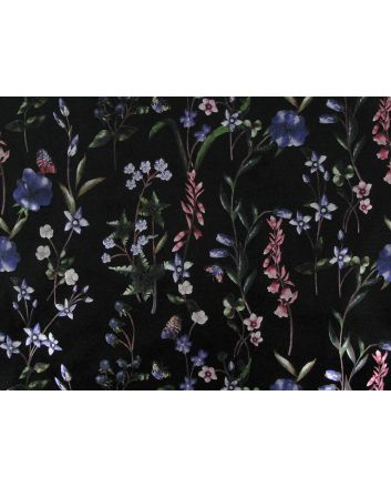 Winter Garden Plush Stretch Velour, Black