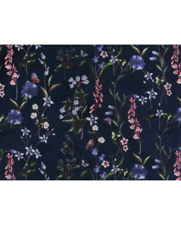 Winter Garden Plush Stretch Velour, Navy