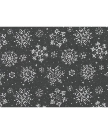 Winter Snowflakes Polycotton Print, Grey