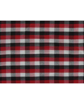 Large Woven Check, Black and Red