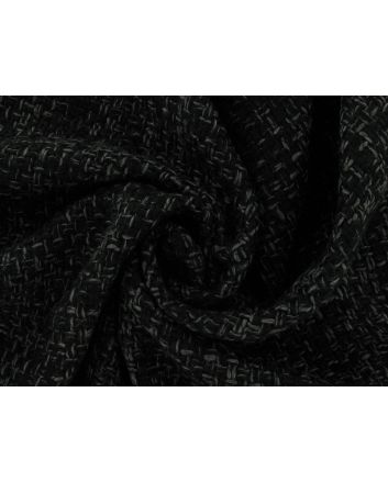 Wool Look Woven Boucle, Black