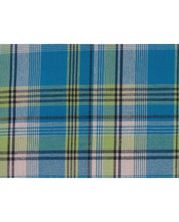 Woven Cotton Madras Check, Azure
