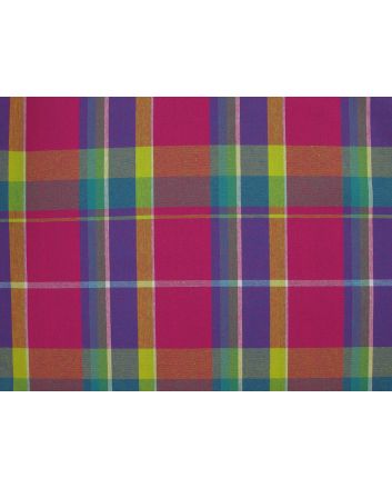 Woven Cotton Madras Check, Cerise