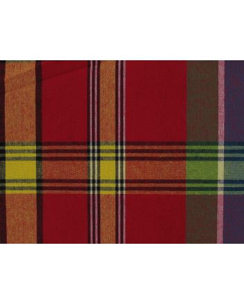 Woven Cotton Madras Check, Crimson
